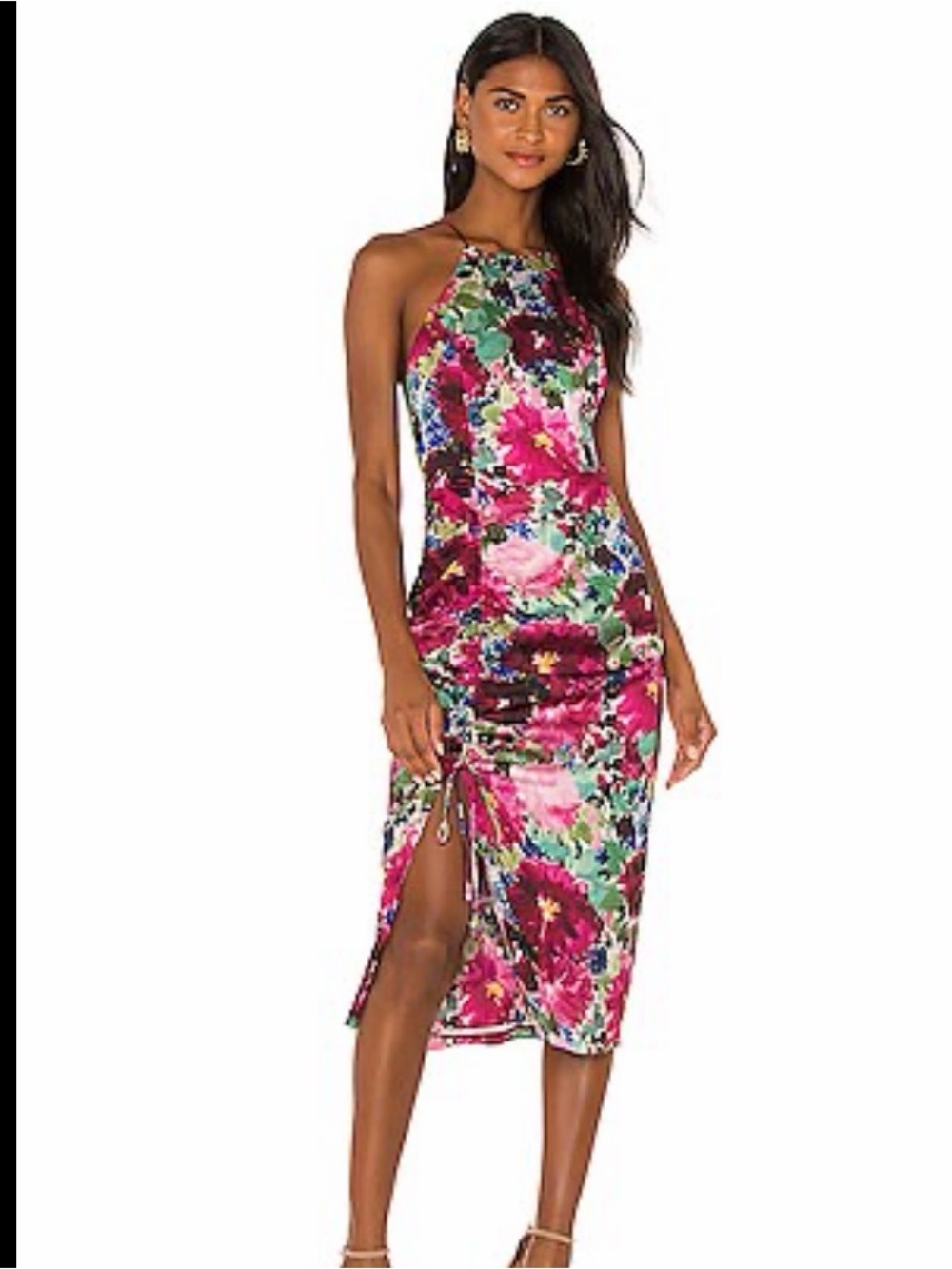 Parker black revolve Selena Floral Midi Dress pink 0